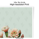 Blooming Cactus Photographic Print, Desert Plant Art, Southwest Decor, Botanical Illustration, Home Decor, Wall Art - Tawshia
