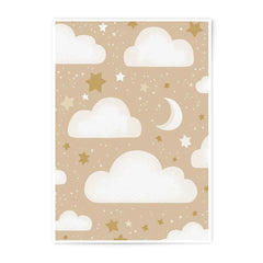 Celestial Dreams Photographic Print, Nursery Wall Art, Moon and Stars Decor, Kids Room Print, Baby Shower Gift, Cute Clouds - Tawshia