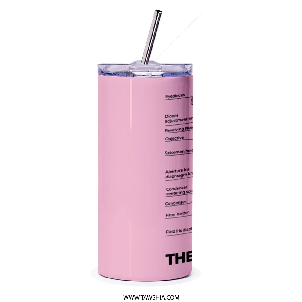 Insulated Pink Tumbler With Metal Straw Drinkware Product