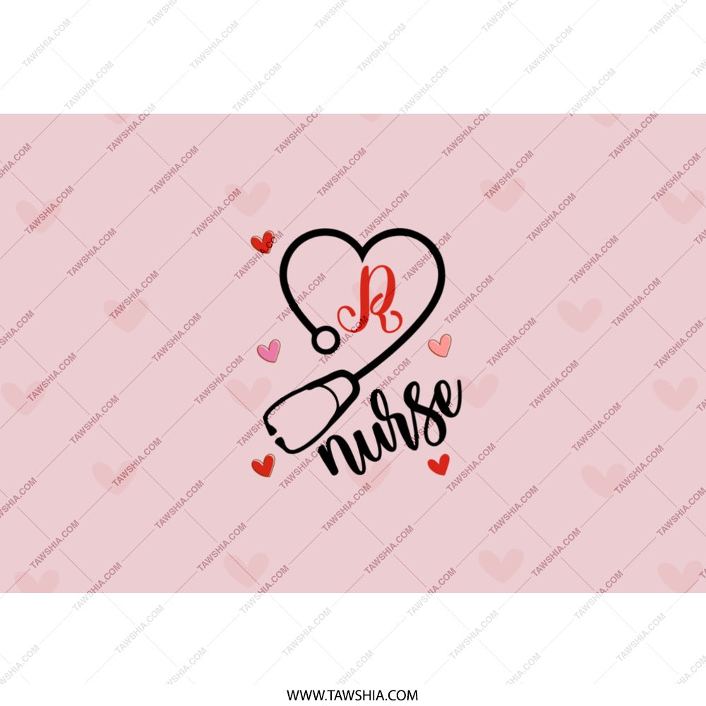 Nurse Tumbler, Heart Stethoscope, Initial R, Medical Gift, Healthcare Worker Gift, Nurse Appreciation, Doctor Gift, Hospital, Medical - Tawshia
