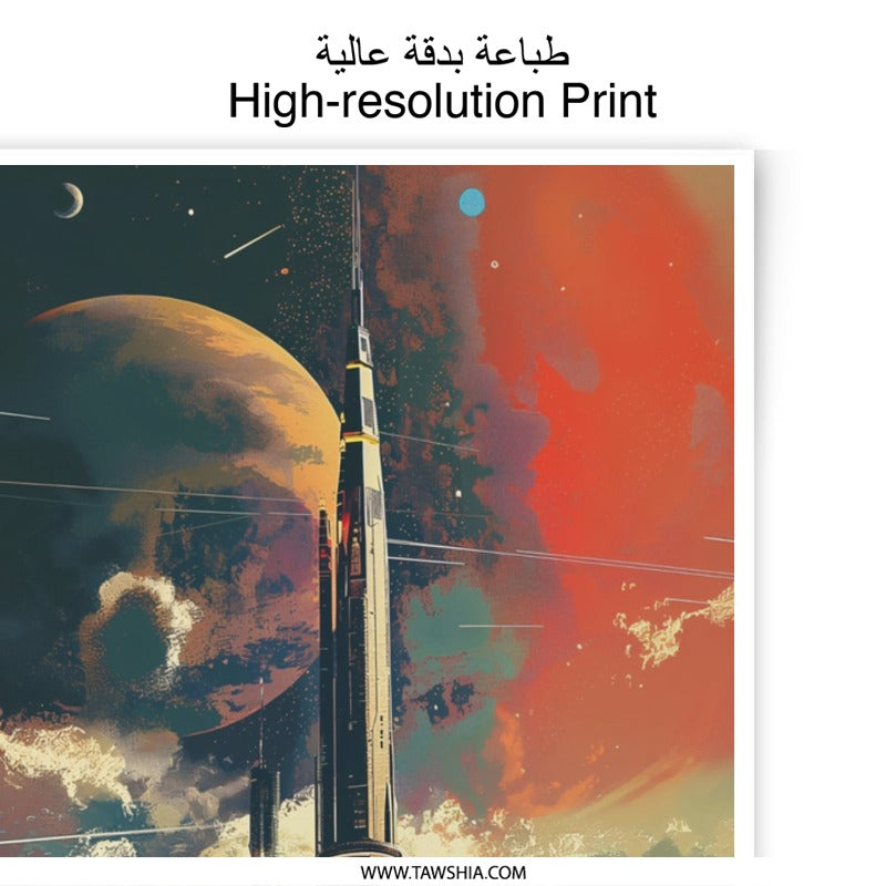 Sci Fi City Photographic Print, Future Cityscape Art, Alien Planet Print, Fantasy Art, Space Station Decor, Unique Wall Art, Home Decor - Tawshia