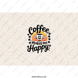 Coffee Makes Me Happy Tumbler, Cute Coffee Mug, Happy Coffee Cup, Coffee Lover Gift, Drinkware Tumbler, Gift for Friend, Office Coffee - Tawshia