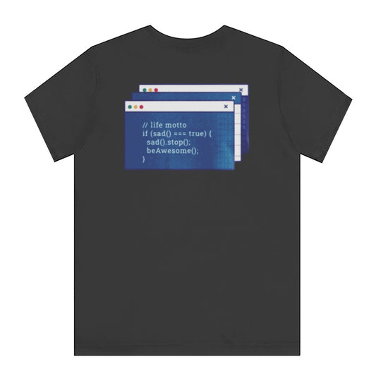 Life Motto Coding Screen Display Back Shirt product type