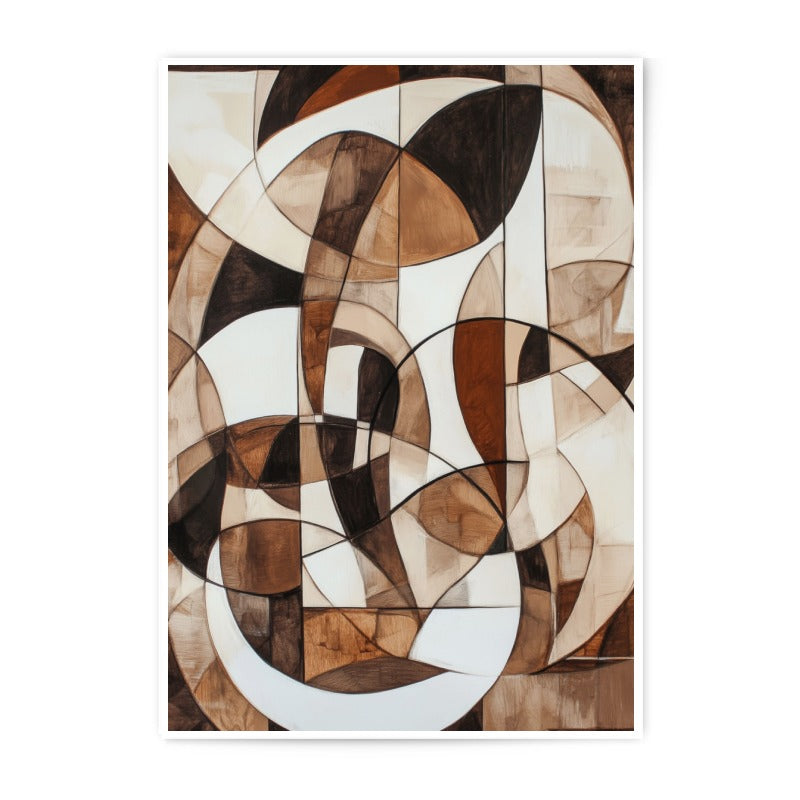 Abstract Art Photographic Prints, Geometric Brown Wall Decor, Modern Art Print, Minimalist Art, Arcs and Shapes Art Print, Home Decor - Tawshia