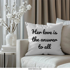 Love is the Answer Pillow, Inspirational Quote Throw Pillow, Home Decor, Motivational Pillow, Gift Idea, Decorative Cushions - Tawshia