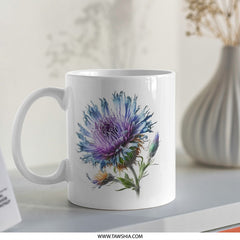 Cornflower Mug, Floral Mug, Flower Lover Gift, Blue and Purple Flower Mug, Gift for Her, Botanical Gift, Tea Mug, Coffee Mug - Tawshia