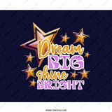 Dream Big Shine Bright Mouse Pad, Motivational Quote Desk Decor, Starry Mousepad, Office Accessories, Computer Mat, Work From Home Gift - Tawshia