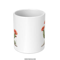 Blooming Cactus Mug, Floral Mug, Southwest Desert Mug, Botanical Mug, Cute Mug, Succulent Mug, Plant Lover Gift, Unique Mug Design - Tawshia