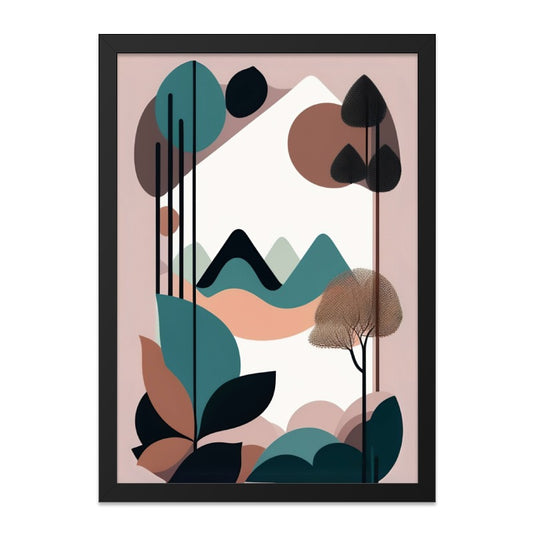 Abstract Landscape Wall Art, Geometric Mountain Print, Modern Nature Artwork, Minimalist Home Decor, Unique Wall Decor - Tawshia