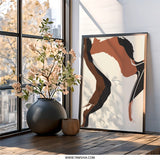 Abstract Figure Wall Art, Modern Silhouette Print, Minimalist Art, Brown and Black Design, Contemporary Wall Decor, Home Art - Tawshia