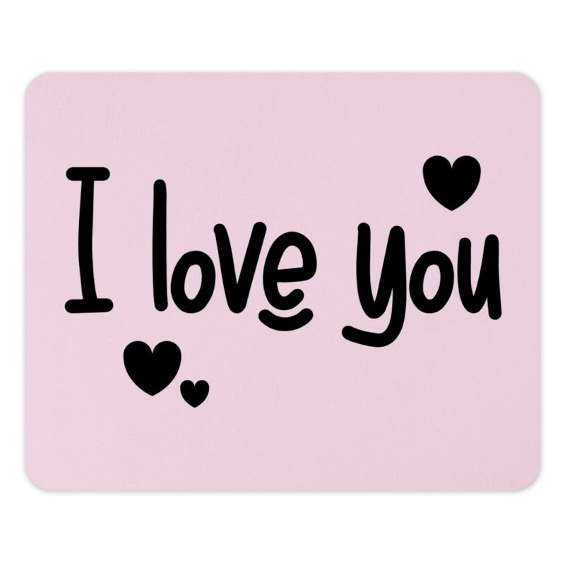I Love You Mouse Pad, Cute Hearts Mousepad, Pink Desk Accessory, Valentine's Day Gift, Sweet Desk Decor, Office Gift, Heart Mouse Mat - Tawshia