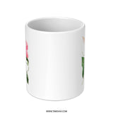 Pink Allamanda Flower Mug, Floral Botanical Coffee Mug, Vintage Flower Mug, Nature Lover Mug, Gift Mug - Tawshia