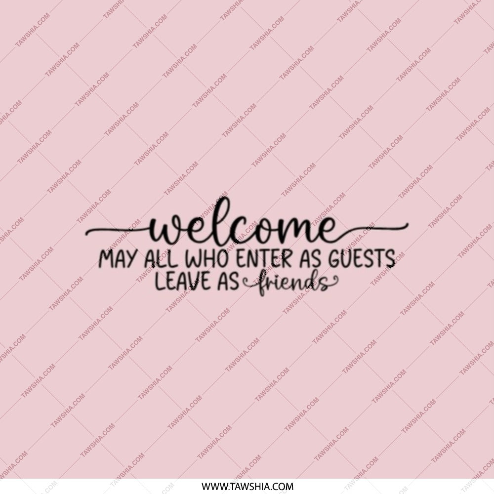 Welcome Guests Pocket Mirror, Friendships Mirror, Inspirational Saying, Travel Mirror, Gift for Friends, Portable Mirror - Tawshia