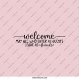 Welcome Guests Pocket Mirror, Friendships Mirror, Inspirational Saying, Travel Mirror, Gift for Friends, Portable Mirror - Tawshia