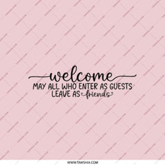 Welcome Guests Pocket Mirror, Friendships Mirror, Inspirational Saying, Travel Mirror, Gift for Friends, Portable Mirror - Tawshia