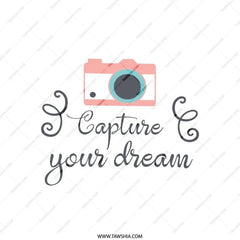 Capture Your Dream Pillow, Camera Pillow, Motivational Pillow, Photography Lover Gift, Positive Home Decor, Quote Throw Pillow - Tawshia
