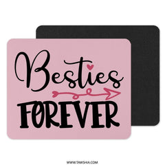 Besties Forever Mouse Pad, Friendship Gift, Best Friend Gift, Cute Mousepad, Gift for Her, Pink Desk Decor, Girl Best Friend Present - Tawshia