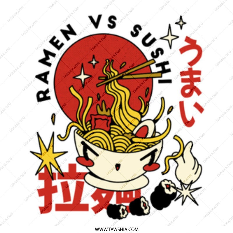 Ramen VS Sushi Japanese Food Anime Sticker product