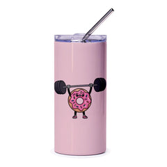 Funny Workout Donut Tumbler, Gym Lover Gift, Weightlifting Tumbler, Foodie Gift, Fitness Enthusiast Tumbler, Cute Food Tumbler - Tawshia