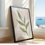 Abstract Botanical Wall Art, Modern Leaf Print, Neutral Tones Art, Minimalist Art, Home Decor Wall Hanging, Boho Wall Decor - Tawshia