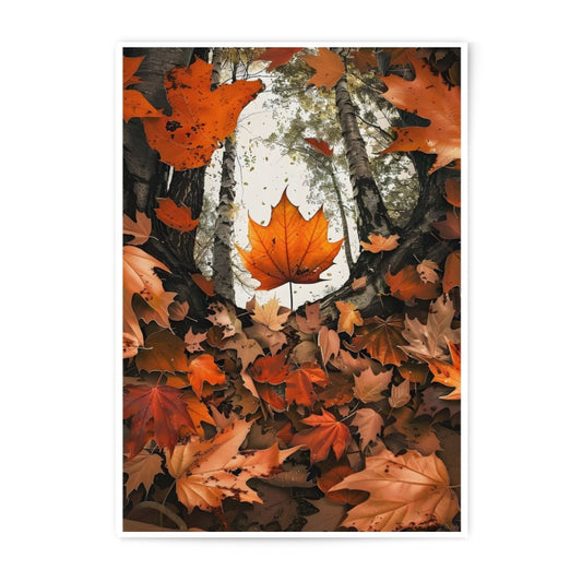 Autumn Leaves Photographic Print, Fall Season Wall Decor, Vibrant Leaf Art, Nature Photography, Seasonal Decor, Home Decor - Tawshia