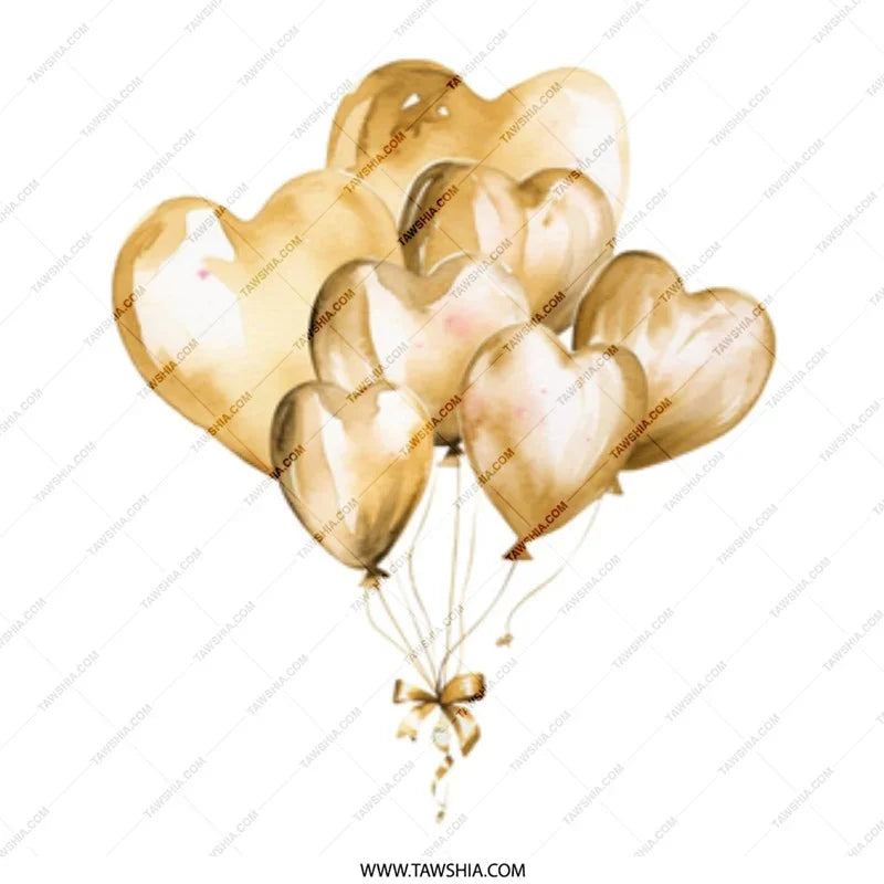 Golden Heart Balloons Mug, Watercolor Balloon Art Coffee Cup, Love Mug Gift, Decorative Mugs, Celebrations, Wedding Mug, Birthday Mug - Tawshia