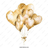 Golden Heart Balloons Mug, Watercolor Balloon Art Coffee Cup, Love Mug Gift, Decorative Mugs, Celebrations, Wedding Mug, Birthday Mug - Tawshia