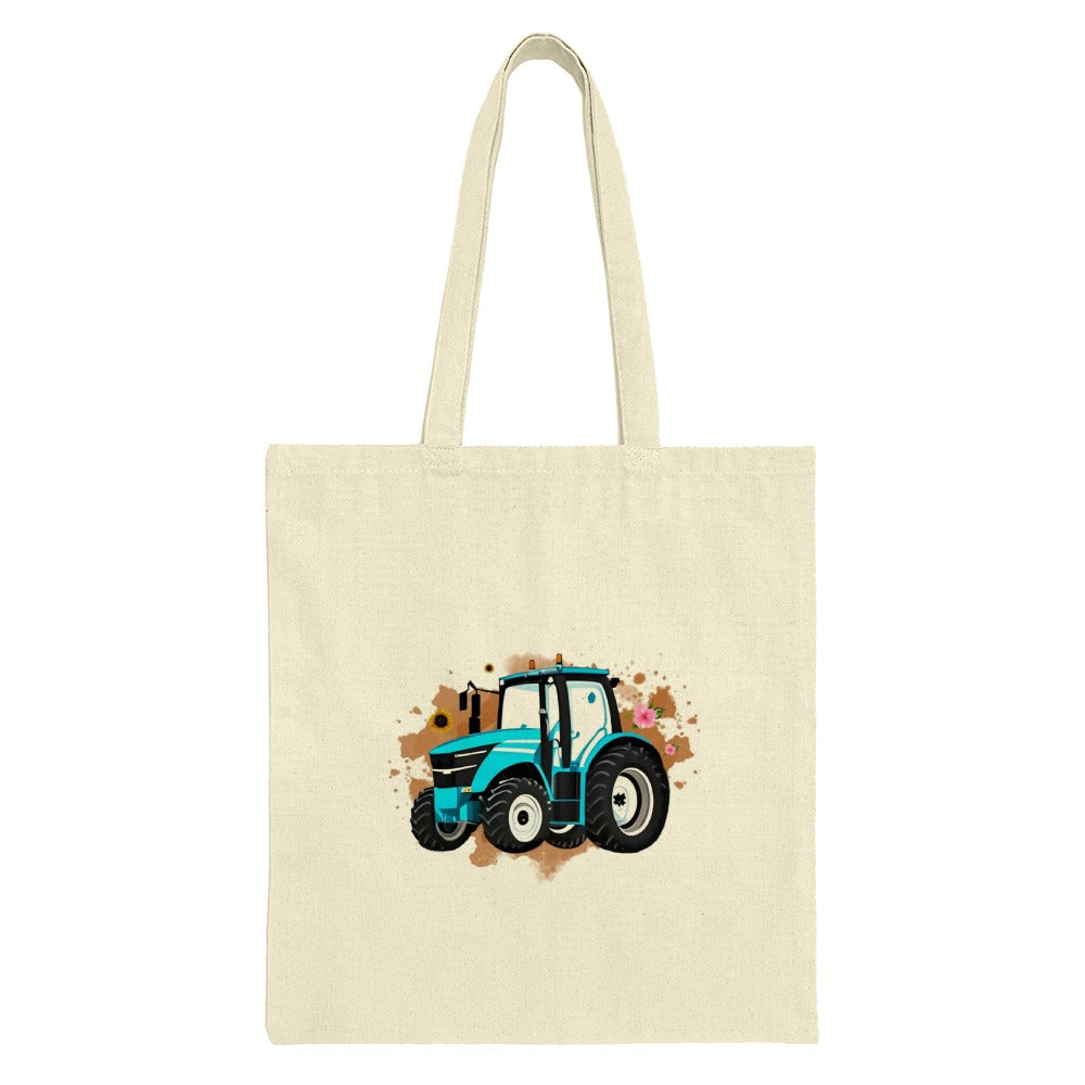 Blue Tractor Tote Bag, Farm Vehicle Art Print, Countryside Lover Gift, Farmer Present, Unique Design, Carry All Bag, Everyday Bag, Shopping - Tawshia