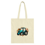 Blue Tractor Tote Bag, Farm Vehicle Art Print, Countryside Lover Gift, Farmer Present, Unique Design, Carry All Bag, Everyday Bag, Shopping - Tawshia