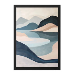 Abstract Mountain Wall Art, Modern Landscape Print, Geometric Art, Lake Reflection Art, Minimalist Home Decor, Nature Inspired Artwork - Tawshia