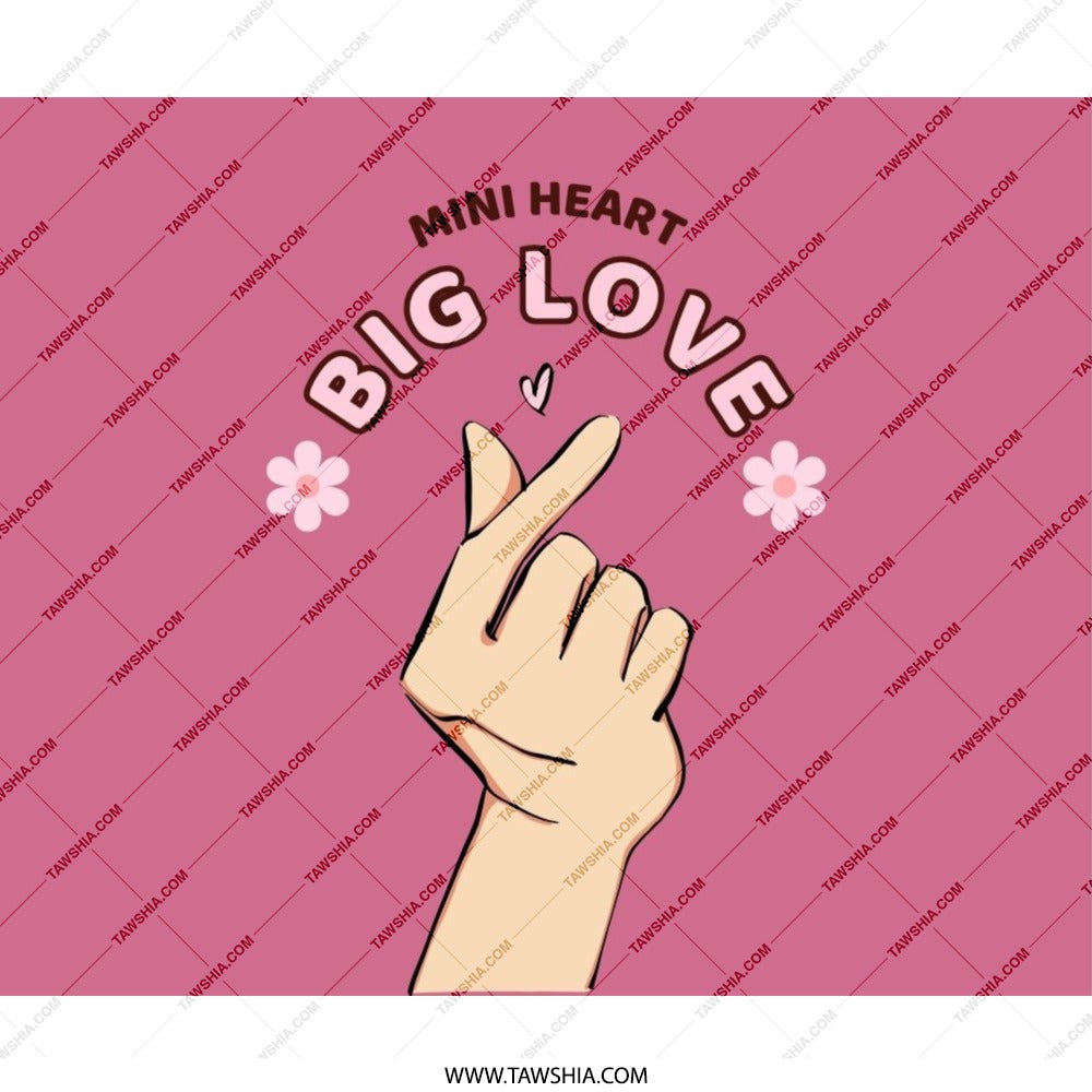 Mini Heart Big Love Mouse Pad, Cute Hand Gesture, Pink Aesthetic Desk Decor, Valentine's Day Gift, Gamer Accessories - Tawshia