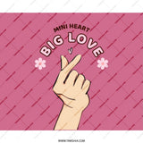 Mini Heart Big Love Mouse Pad, Cute Hand Gesture, Pink Aesthetic Desk Decor, Valentine's Day Gift, Gamer Accessories - Tawshia