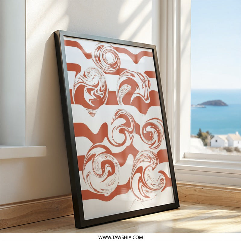 Abstract Swirls Wall Art, Modern Home Decor, Geometric Print, Unique Wall Decor, Minimalist Art Print, Statement Wall Art - Tawshia