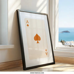 Ace of Spades Wall Art, Playing Card Art Print, Minimalist Card Poster, Modern Casino Decor, Poker Room Artwork, Gambling Theme Wall Decor - Tawshia