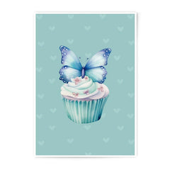 Butterfly Cupcake Photographic Prints, Whimsical Art Prints, Cute Dessert Prints, Butterfly Decor, Girl Room Decor, Sweet Treat Art - Tawshia