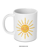 Smiling Sun Mug, Cute Sun Drawing Mug, Sunshine Coffee Cup, Happy Sun Mug, Positive Vibes Mug, Gift for Friend, Summer Mug, Kids Mug - Tawshia