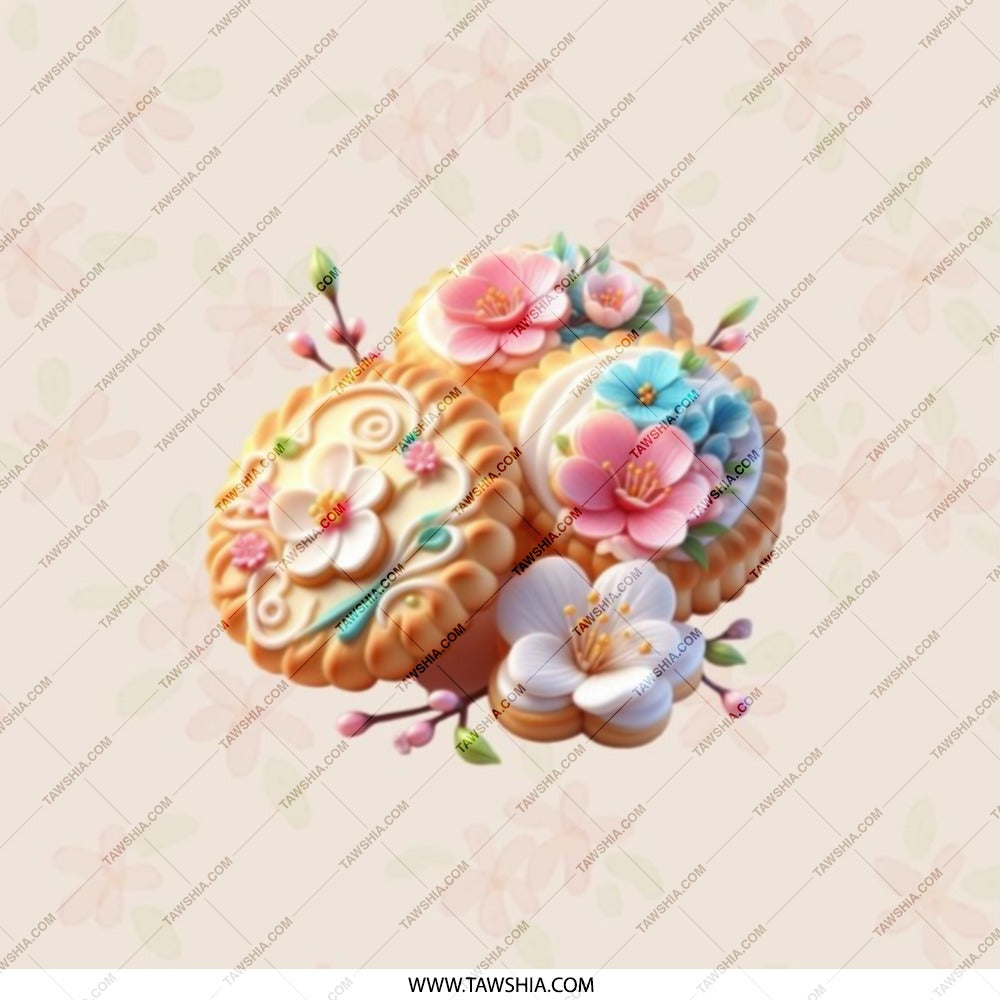 Floral Mooncake Pocket Mirror, Cute Compact Mirror, Asian Inspired Pocket Mirror, Travel Mirror, Gift for Her, Makeup Mirror - Tawshia