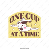 One Cup Cat Tote Bag, Kawaii Coffee Lover Gift, Sip Relax Repeat, Aesthetic Tote, Book Bag, Grocery Bag, Everyday Bag - Tawshia