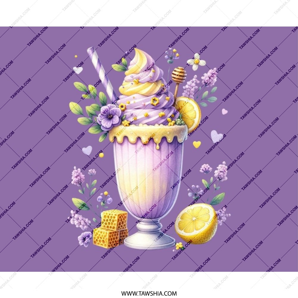 Lemon Honey Sundae Mouse Pad, Floral Computer Mat, Pretty Desk Decor, Office Gift, Kawaii Mousepad, Cute Mouse Pad, Honeycomb, Sweet Treat - Tawshia