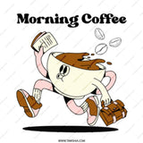 Morning Coffee Mug, Running Coffee Cup, Funny Coffee Mug, Novelty Coffee Mug, Office Mug, Gift Mug, Cartoon Mug - Tawshia