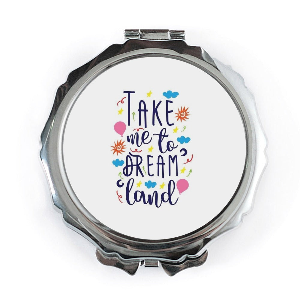 Dreamland Pocket Mirror, Travel Mirror, Cute Pocket Mirror, Gift for Her, Handbag Mirror, Cosmetic Mirror, On The Go Mirror - Tawshia