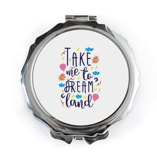 Dreamland Pocket Mirror, Travel Mirror, Cute Pocket Mirror, Gift for Her, Handbag Mirror, Cosmetic Mirror, On The Go Mirror - Tawshia