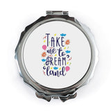 Dreamland Pocket Mirror, Travel Mirror, Cute Pocket Mirror, Gift for Her, Handbag Mirror, Cosmetic Mirror, On The Go Mirror - Tawshia