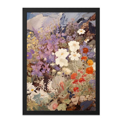 Floral Wall Art, Mountain Flowers Print, Wildflower Painting, Nature Art Print, Botanical Wall Decor, Flower Field Landscape Art - Tawshia