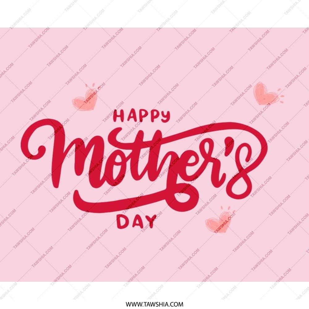 Happy Mother's Day Mouse Pad, Heart Accents, Cute Mouse Pad, Pink Mousepad, Gift for Mom, Mother's Day Gift, Desk Accessories - Tawshia