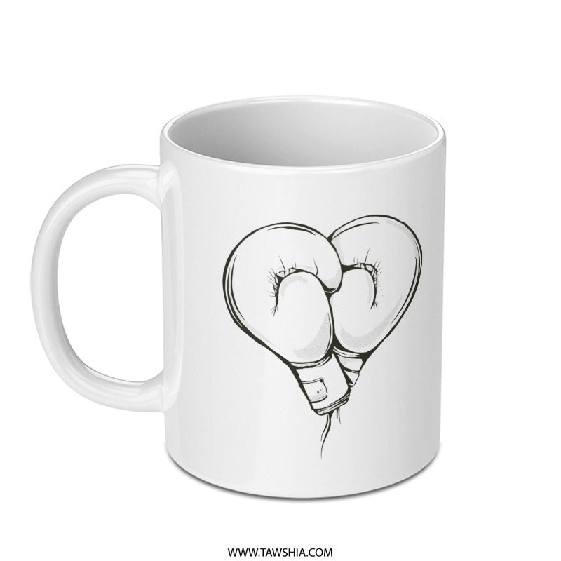Boxing Gloves Sketch on White Mug product
