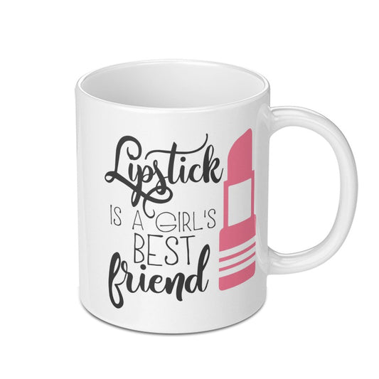 Lipstick Is A Girl's Best Friend Mug, Makeup Lover Gift, Beauty Theme Mug, Funny Mug, Coffee Mug, Tea Mug, Gift For Her, Girl Boss Mug - Tawshia