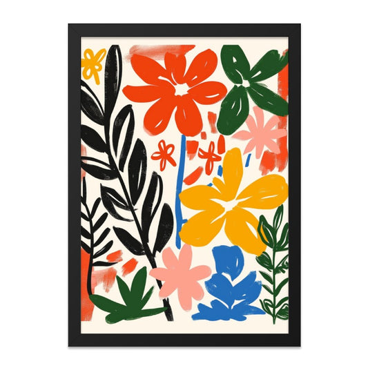 Colorful Floral Wall Art, Abstract Flower Print, Botanical Home Decor, Modern Art Prints, Living Room Wall Decor, Trendy Wall Art - Tawshia
