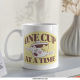One Cup At A Time Mug, Cute Cat Coffee Mug, Kawaii Mug, Funny Mug, Pet Lover Gift, Cat Lover Gift, Relax Mug, Sip Relax Repeat Mug - Tawshia