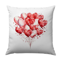 Heart Balloons Pillow, Watercolor Hearts, Love Pillow, Valentine's Day Decor, Anniversary Gift, Romantic Pillow, Cute Heart Pillow - Tawshia
